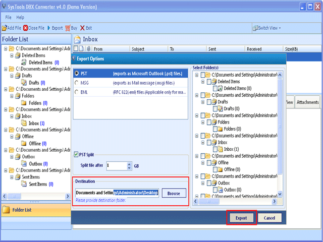 DBX Converter Utility screenshot DBX Converter Utility screenshot