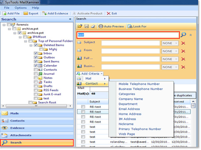 Enterprise Forensic Software screen shot